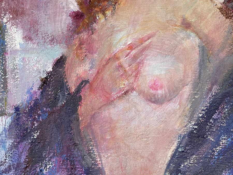 Max Turner Signed Original Nude Portrait Painting On Canvas 16 X 20 [Photo 6]