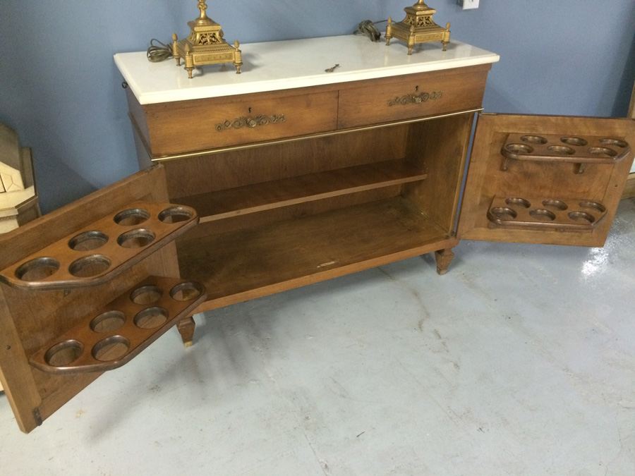 Bar Chest with Marble Top in Excellent Condition