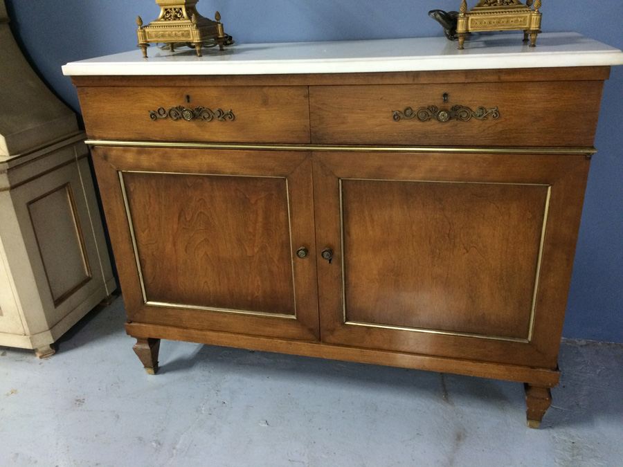 Bar Chest with Marble Top in Excellent Condition