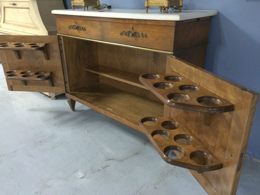 Bar Chest with Marble Top in Excellent Condition
