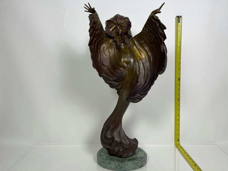 Max Turner Signed Bronze Sculpture On Marble Base 1989 Titled Cher 24'H X 11'W X 9'D 43lbs [Photo 6]