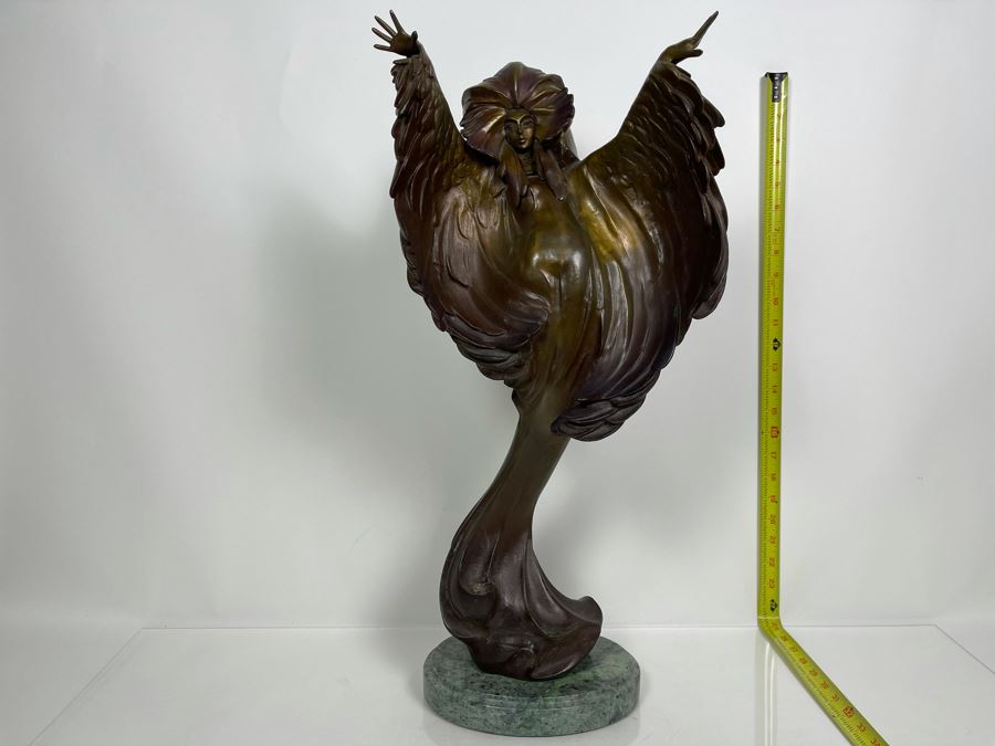 Max Turner Signed Bronze Sculpture On Marble Base 1989 Titled Cher 24'H X 11'W X 9'D 43lbs [Photo 3]
