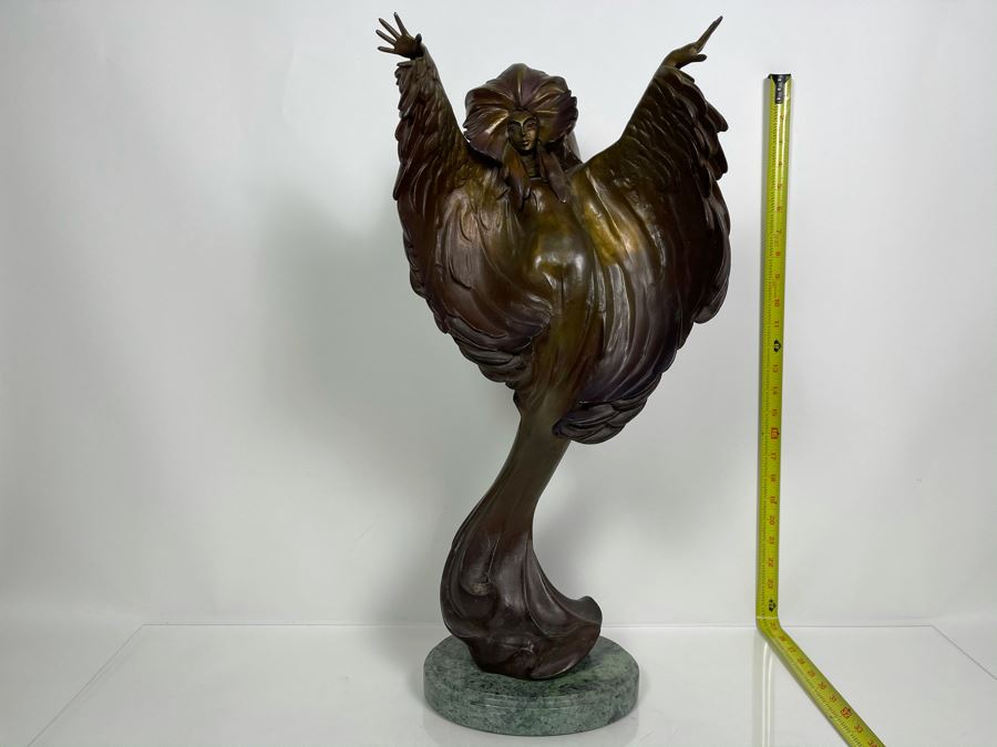 Max Turner Signed Bronze Sculpture On Marble Base 1989 Titled Cher 24'H X 11'W X 9'D 43lbs [Photo 4]