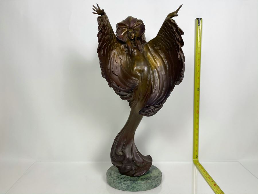 Max Turner Signed Bronze Sculpture On Marble Base 1989 Titled Cher 24'H X 11'W X 9'D 43lbs [Photo 5]