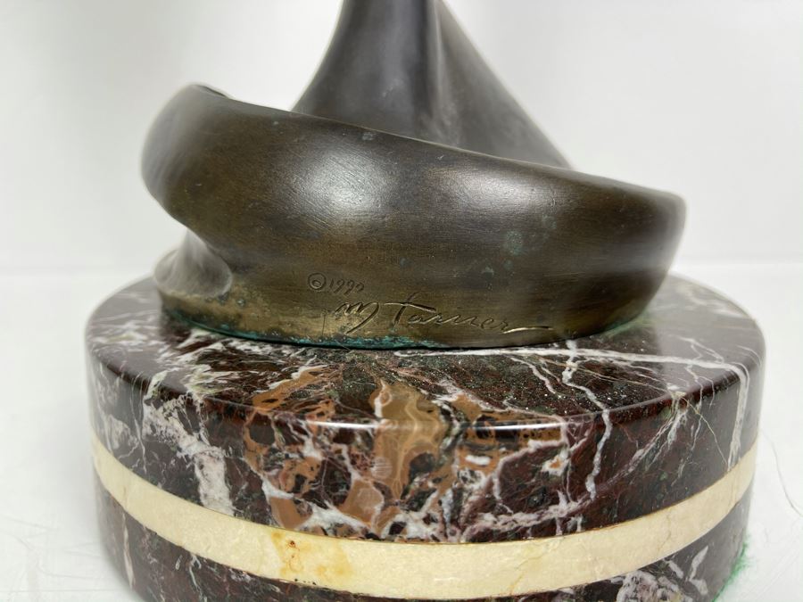 Max Turner Signed Bronze Sculpture On Marble Base 1990 Titled Curly Top 26'H X 11'W X 9'D 36lbs [Photo 13]