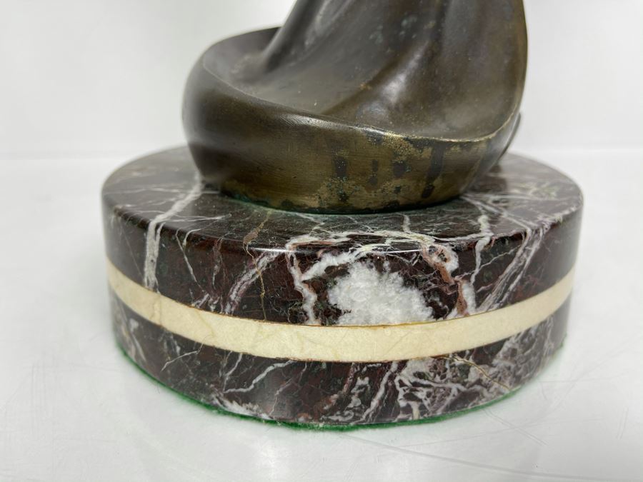 Max Turner Signed Bronze Sculpture On Marble Base 1990 Titled Curly Top 26'H X 11'W X 9'D 36lbs [Photo 18]