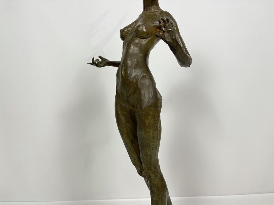 Max Turner Signed Bronze Nude Female Sculpture On Marble Base 1990 21'H X 10'W X 8'D 19lbs [Photo 25]