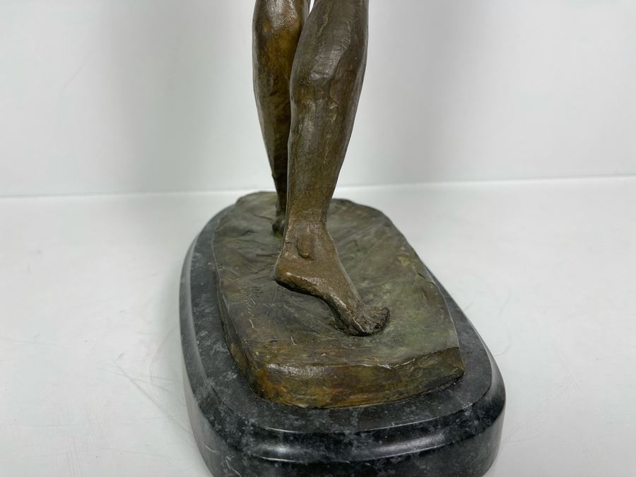 Max Turner Signed Bronze Nude Female Sculpture On Marble Base 1990 21'H X 10'W X 8'D 19lbs [Photo 18]