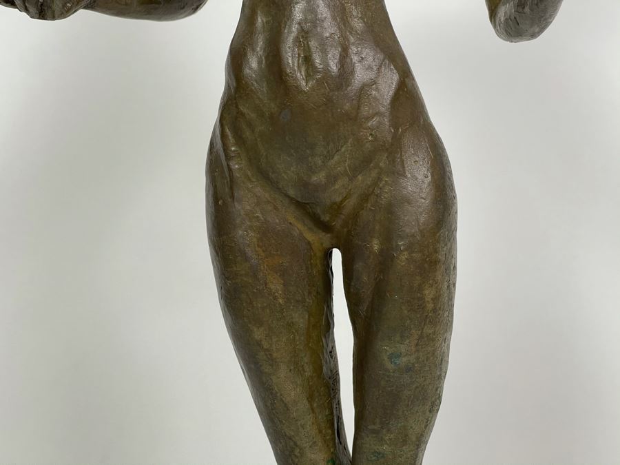 Max Turner Signed Bronze Nude Female Sculpture On Marble 