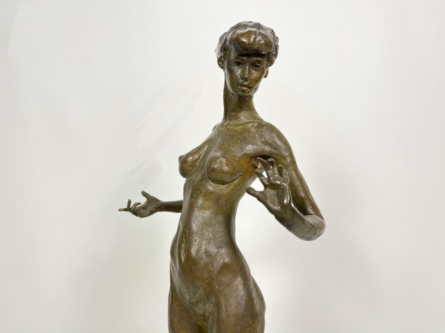 Max Turner Signed Bronze Nude Female Sculpture On Marble Base 1990 21'H X 10'W X 8'D 19lbs [Photo 24]