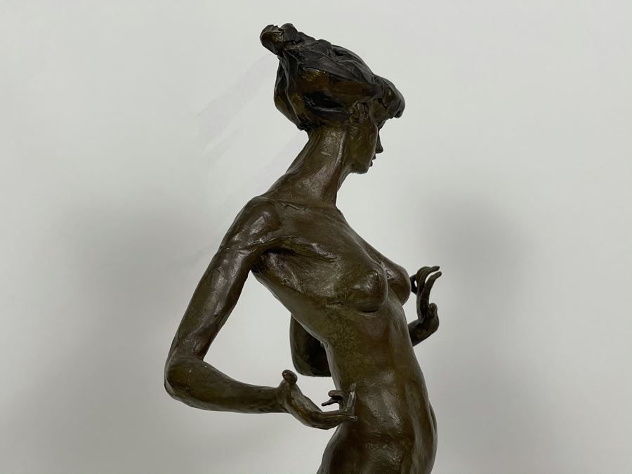 Max Turner Signed Bronze Nude Female Sculpture On Marble Base 1990 21'H X 10'W X 8'D 19lbs [Photo 14]