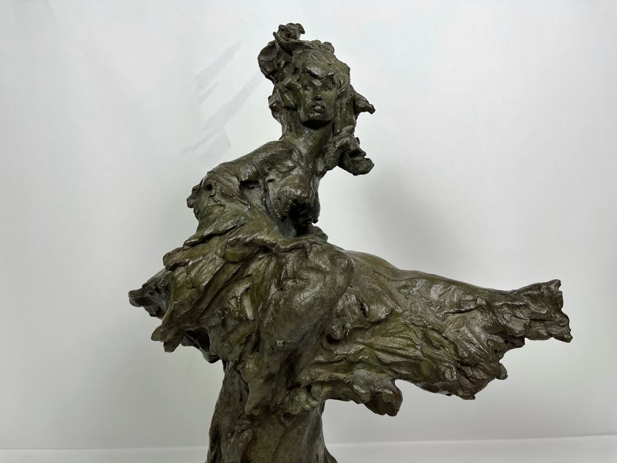 Max Turner Signed Bronze Female Sculpture On Marble Base 1997 19'H X 13'W X 8'D 20lbs [Photo 17]