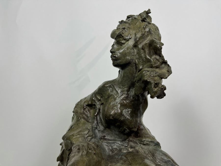 Max Turner Signed Bronze Female Sculpture On Marble Base 1997 19'H X 13'W X 8'D 20lbs [Photo 14]