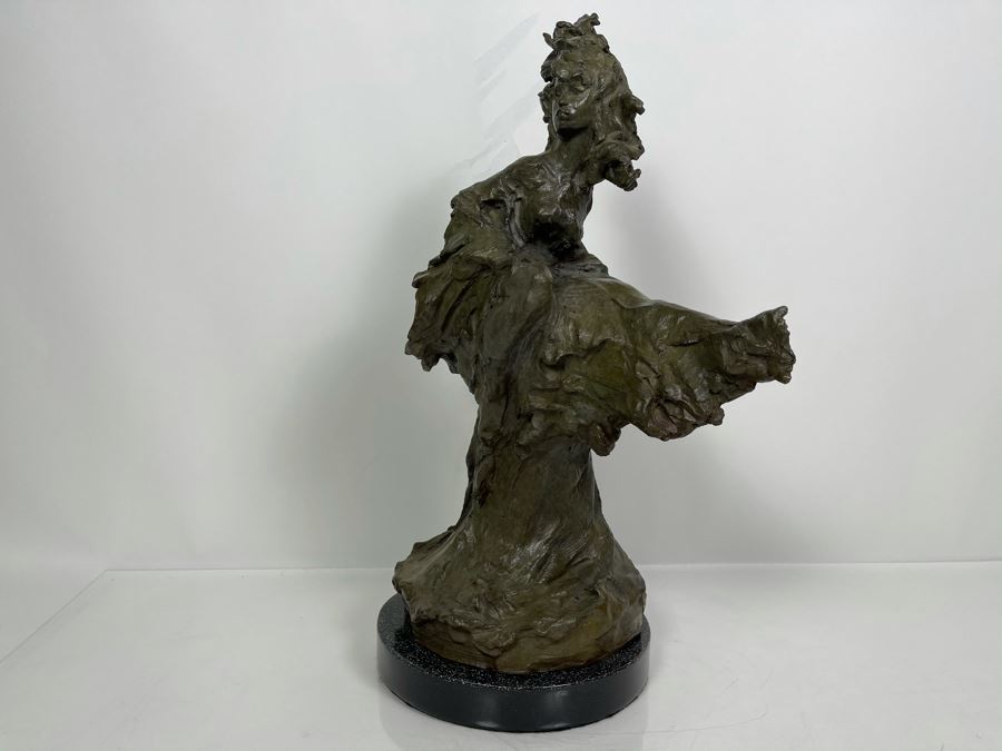 Max Turner Signed Bronze Female Sculpture On Marble Base 1997 19'H X 13'W X 8'D 20lbs [Photo 7]
