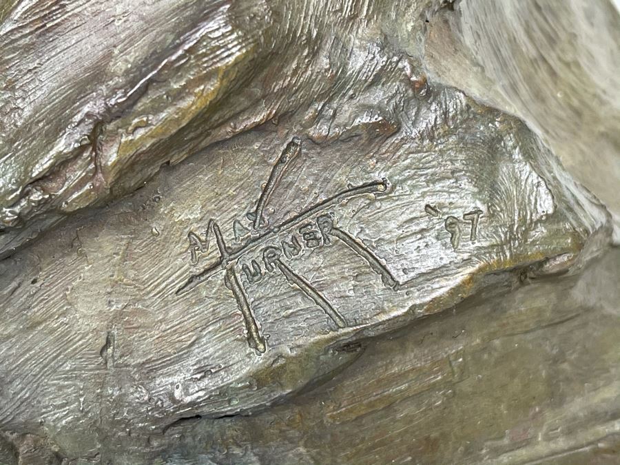 Max Turner Signed Bronze Female Sculpture On Marble Base 1997 19'H X 13'W X 8'D 20lbs [Photo 12]