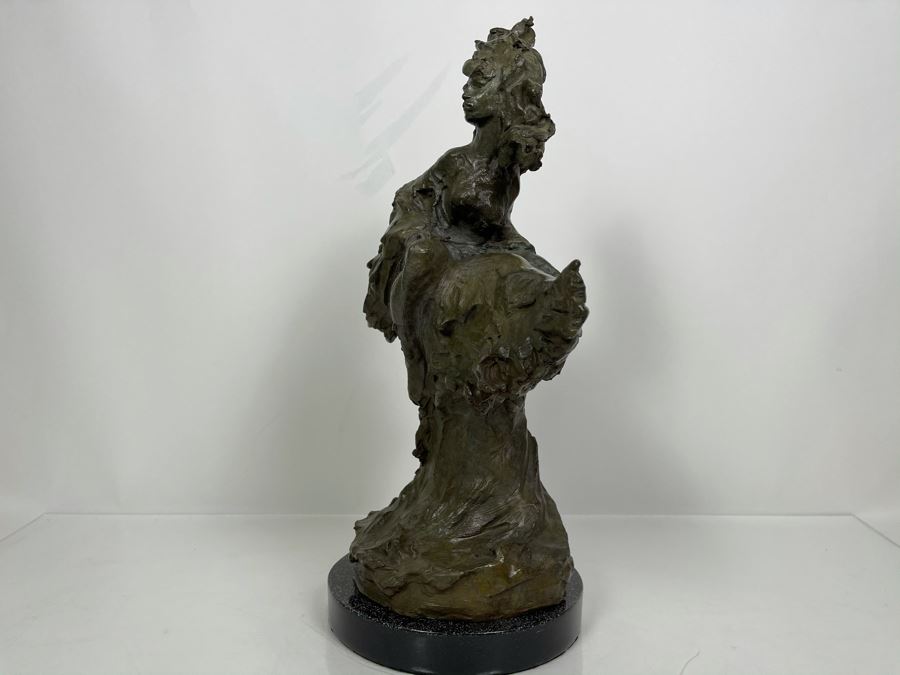 Max Turner Signed Bronze Female Sculpture On Marble Base 1997 19'H X 13'W X 8'D 20lbs [Photo 16]
