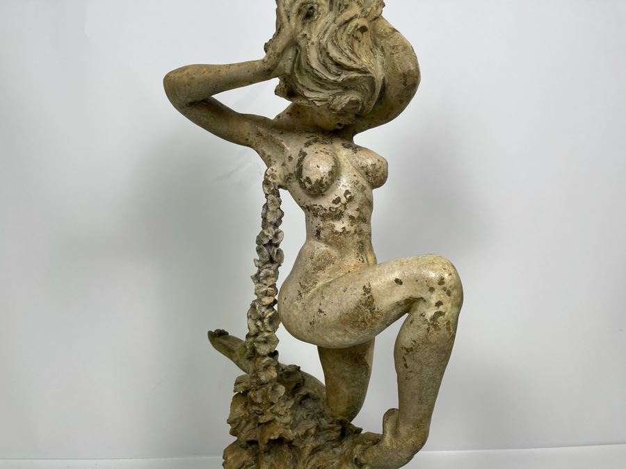 Max Turner Signed Bronze Nude Female Masterpiece Sculpture With Antique Shabby Chic Patina 25'H X 12'W X 7'D 37lbs [Photo 16]