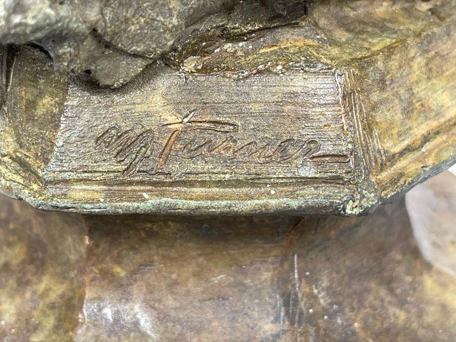 Max Turner Signed Bronze Nude Female Masterpiece Sculpture With Antique Shabby Chic Patina 25'H X 12'W X 7'D 37lbs [Photo 28]