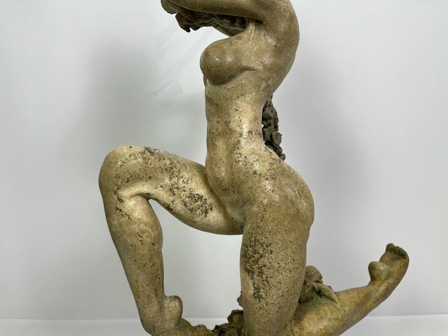 Max Turner Signed Bronze Nude Female Masterpiece Sculpture With Antique Shabby Chic Patina 25'H X 12'W X 7'D 37lbs [Photo 26]