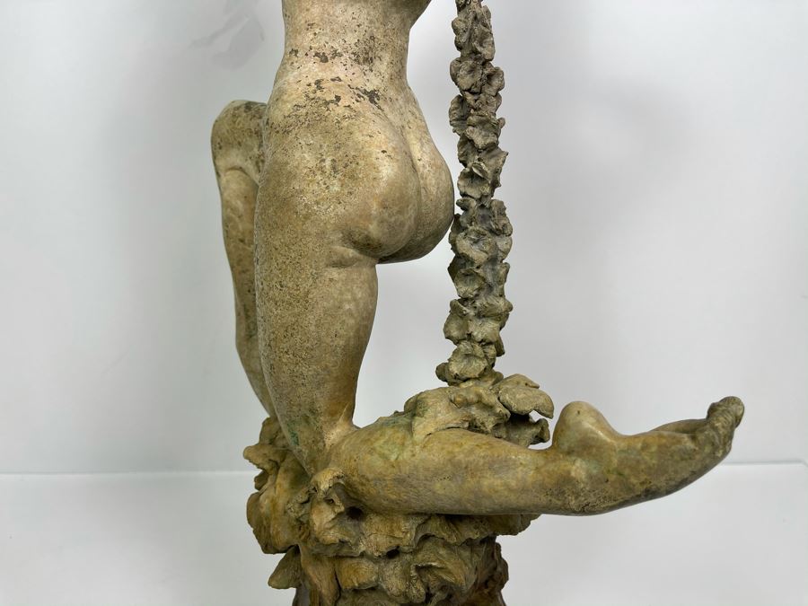 Max Turner Signed Bronze Nude Female Masterpiece Sculpture With Antique Shabby Chic Patina 25'H X 12'W X 7'D 37lbs [Photo 22]