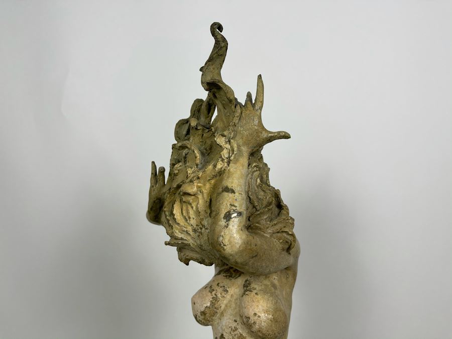 Max Turner Signed Bronze Nude Female Masterpiece Sculpture With Antique Shabby Chic Patina 25'H X 12'W X 7'D 37lbs [Photo 33]