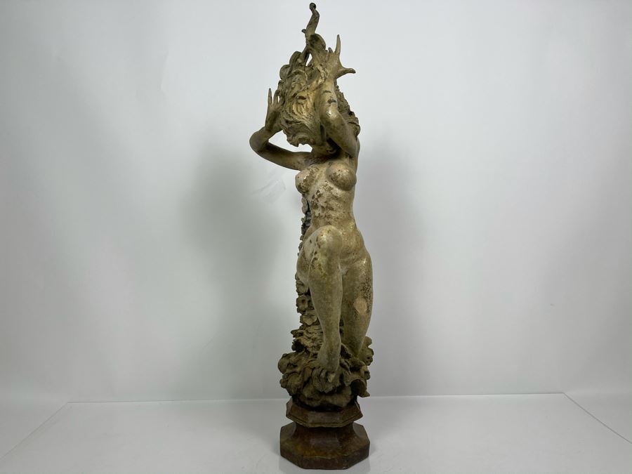 Max Turner Signed Bronze Nude Female Masterpiece Sculpture With Antique Shabby Chic Patina 25'H X 12'W X 7'D 37lbs [Photo 11]