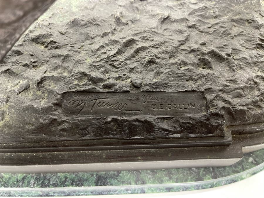 Signed Max Turner Bronze Sculpture On Marble Base Titled 'Paul Revere' After Cyrus Edwin Dallin 21W X 8D X 20H 73lbs [Photo 26]