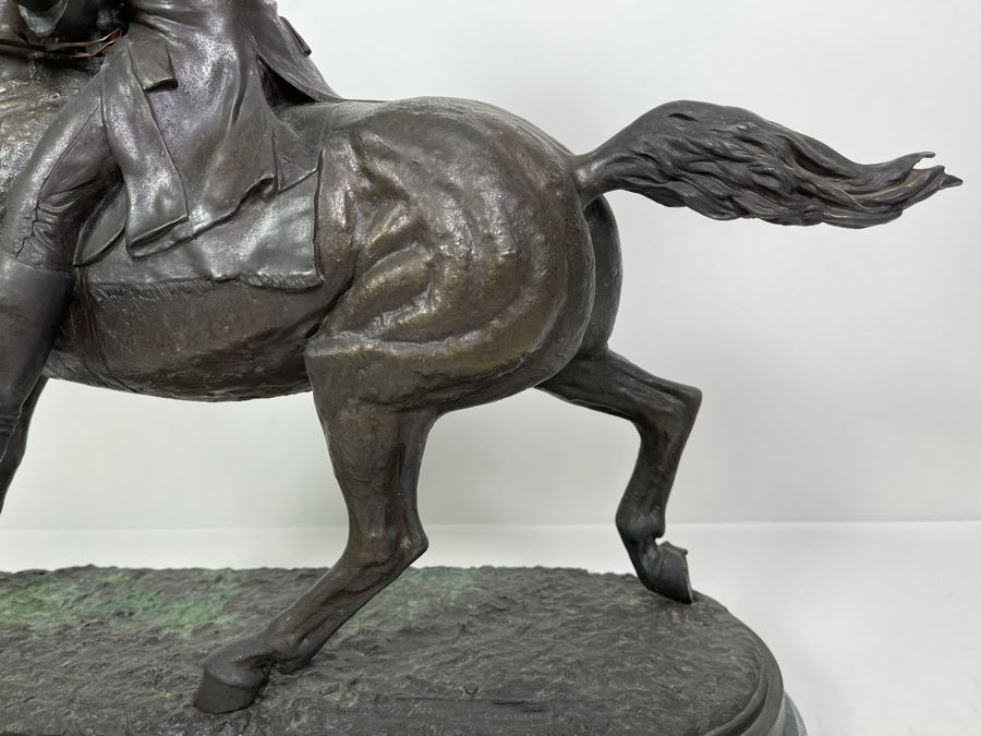 Signed Max Turner Bronze Sculpture On Marble Base Titled 'Paul Revere' After Cyrus Edwin Dallin 21W X 8D X 20H 73lbs [Photo 30]