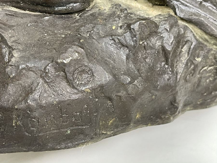 Signed Max Turner After Carl Kauba Bronze Sculpture Of Native American Indian Warrior 26H X 14W X 10D 53lbs [Photo 39]