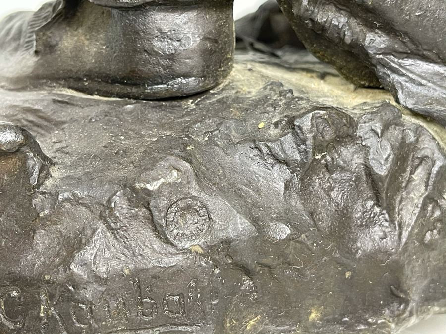 Signed Max Turner After Carl Kauba Bronze Sculpture Of Native American Indian Warrior 26H X 14W X 10D 53lbs [Photo 40]