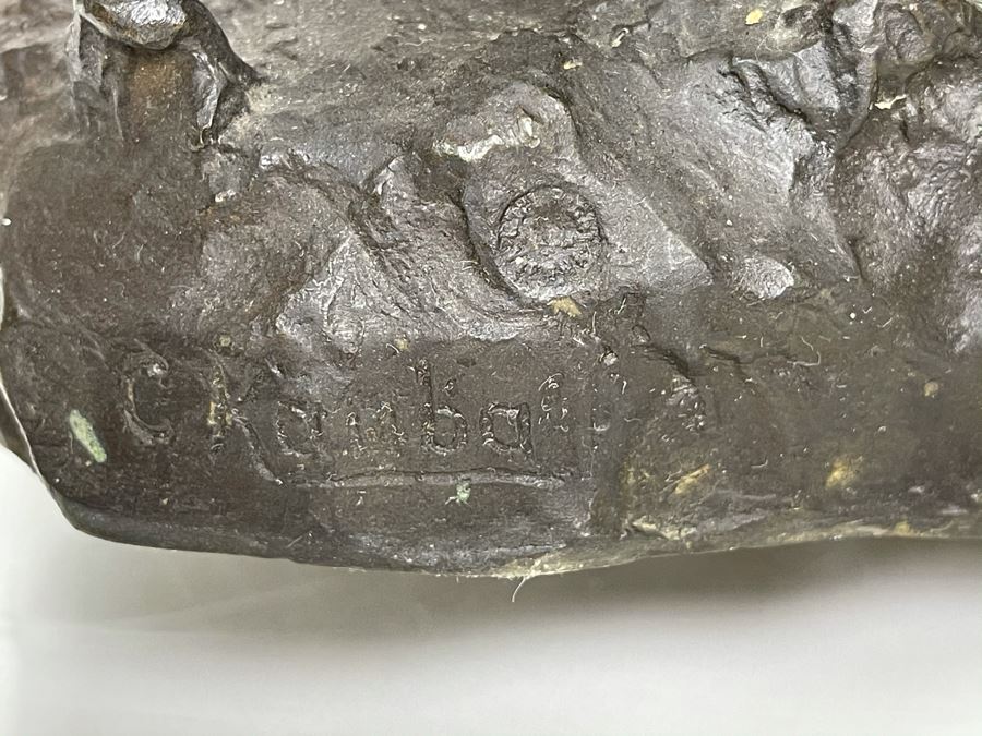 Signed Max Turner After Carl Kauba Bronze Sculpture Of Native American Indian Warrior 26H X 14W X 10D 53lbs [Photo 44]