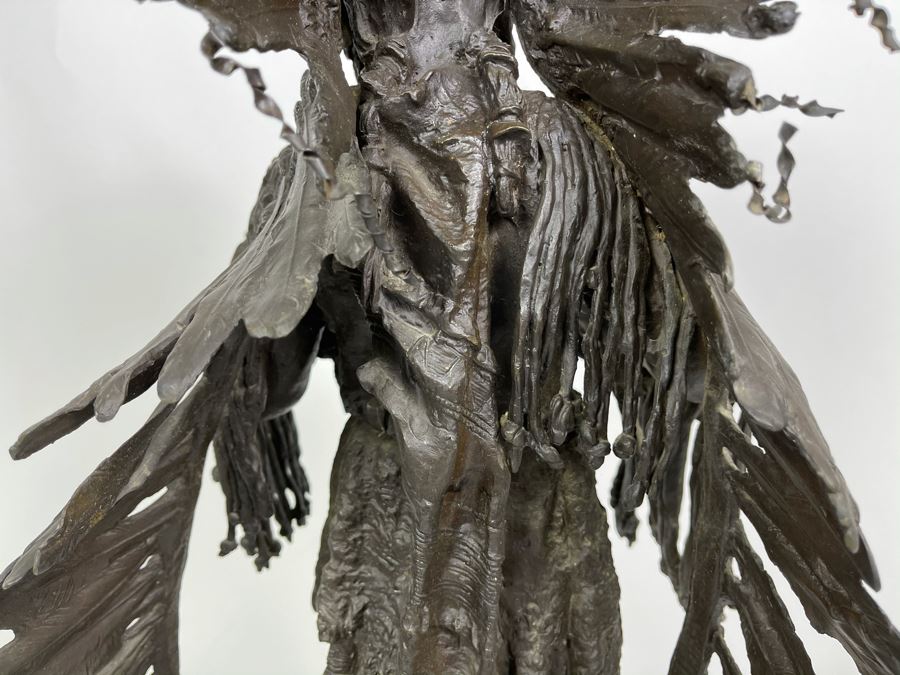 Signed Max Turner After Carl Kauba Bronze Sculpture Of Native American Indian Warrior 26H X 14W X 10D 53lbs [Photo 27]