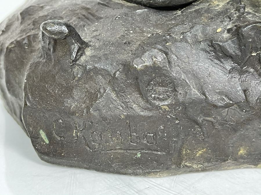 Signed Max Turner After Carl Kauba Bronze Sculpture Of Native American Indian Warrior 26H X 14W X 10D 53lbs [Photo 35]