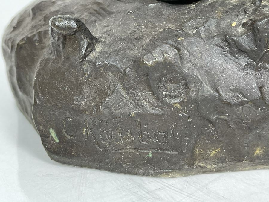 Signed Max Turner After Carl Kauba Bronze Sculpture Of Native American Indian Warrior 26H X 14W X 10D 53lbs [Photo 36]