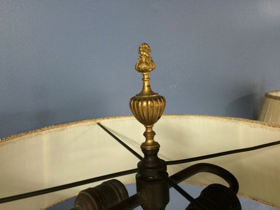 Stunning Pair of Ornate Dore? Gilded French Candelabra Lamps with Cherubs