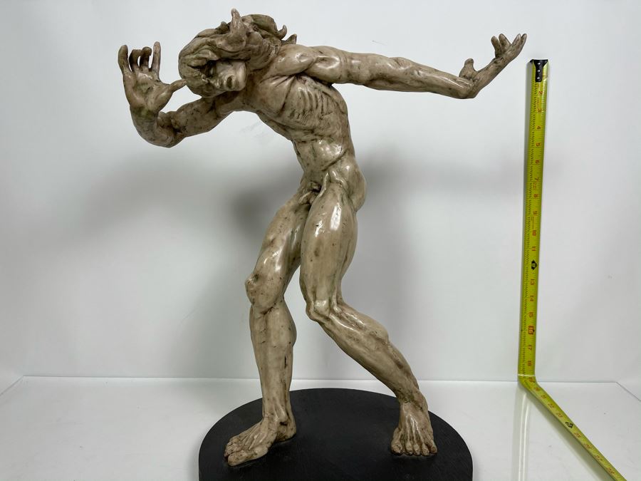 Max Turner Unsigned One Of A Kind Resin Sculpture Of Adam's Expulsion From The Garden Of Eden 19'H X 16'W X 11'D [Photo 7]