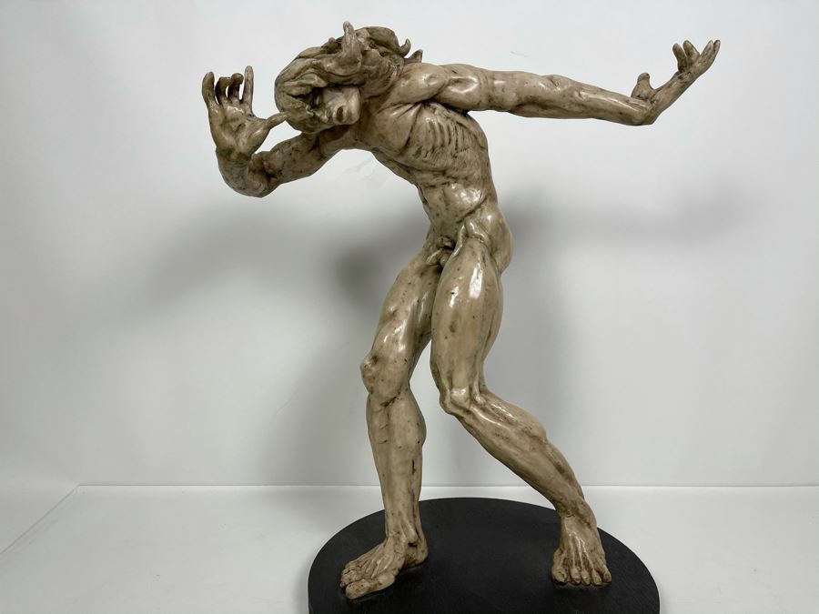 Max Turner Unsigned One Of A Kind Resin Sculpture Of Adam's Expulsion From The Garden Of Eden 19'H X 16'W X 11'D [Photo 8]