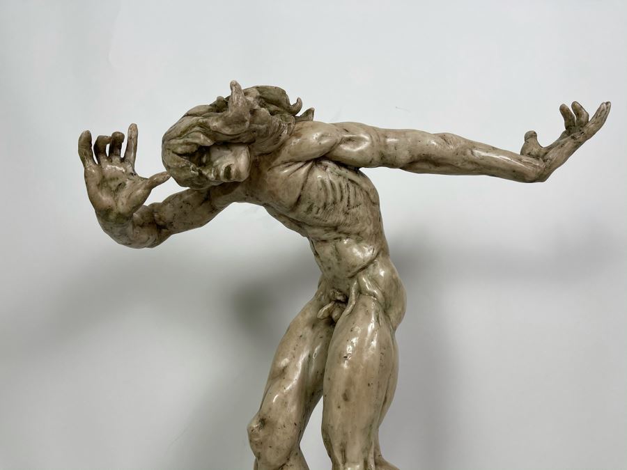 Max Turner Unsigned One Of A Kind Resin Sculpture Of Adam's Expulsion From The Garden Of Eden 19'H X 16'W X 11'D [Photo 9]