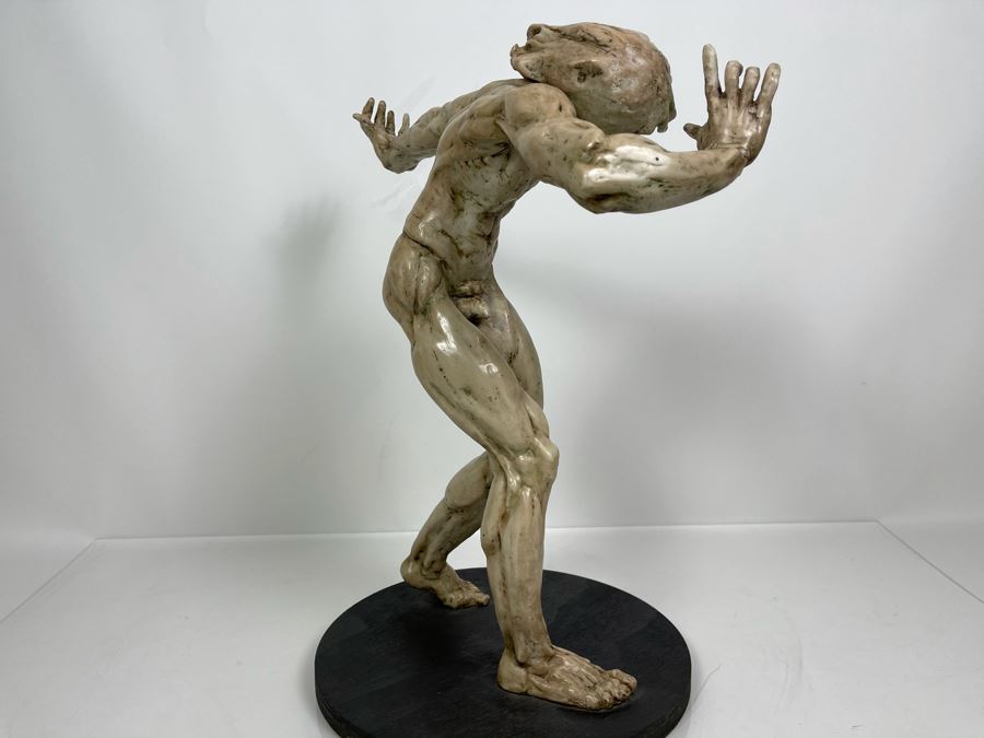 Max Turner Unsigned One Of A Kind Resin Sculpture Of Adam's Expulsion From The Garden Of Eden 19'H X 16'W X 11'D [Photo 18]