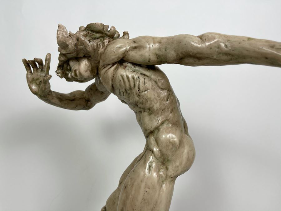 Max Turner Unsigned One Of A Kind Resin Sculpture Of Adam's Expulsion From The Garden Of Eden 19'H X 16'W X 11'D [Photo 33]