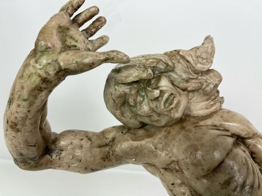 Max Turner Unsigned One Of A Kind Resin Sculpture Of Adam's Expulsion From The Garden Of Eden 19'H X 16'W X 11'D [Photo 38]