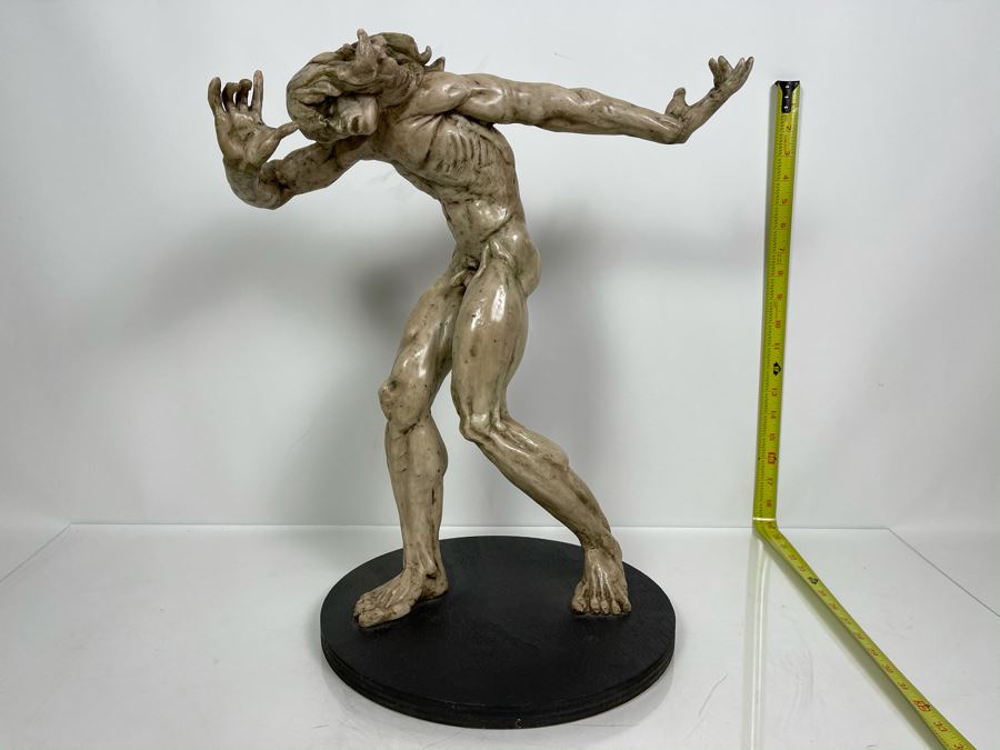 Max Turner Unsigned One Of A Kind Resin Sculpture Of Adam's Expulsion From The Garden Of Eden 19'H X 16'W X 11'D [Photo 5]