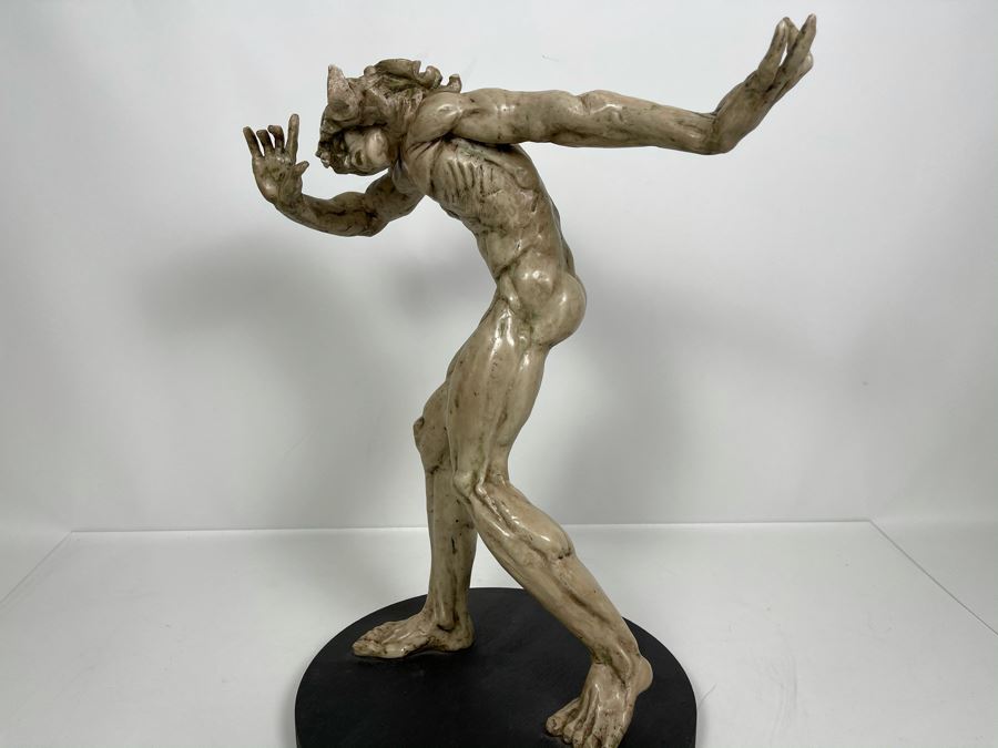 Max Turner Unsigned One Of A Kind Resin Sculpture Of Adam's Expulsion From The Garden Of Eden 19'H X 16'W X 11'D [Photo 32]