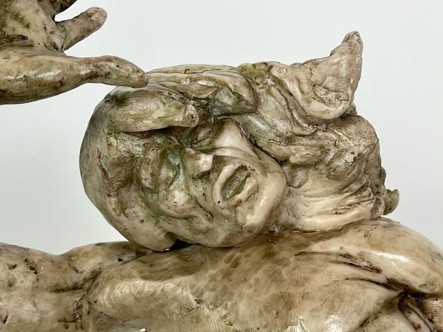 Max Turner Unsigned One Of A Kind Resin Sculpture Of Adam's Expulsion From The Garden Of Eden 19'H X 16'W X 11'D [Photo 39]