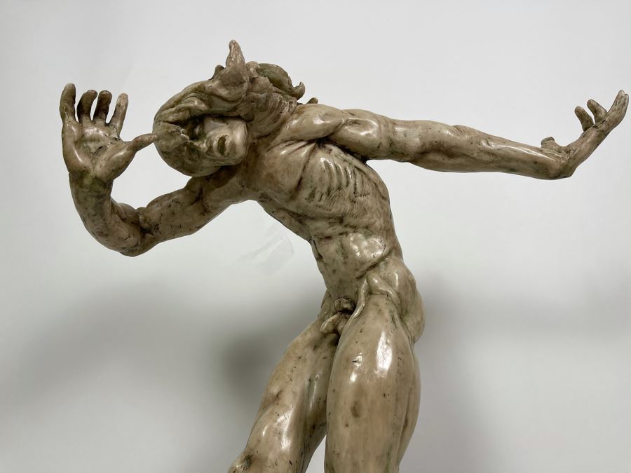 Max Turner Unsigned One Of A Kind Resin Sculpture Of Adam's Expulsion From The Garden Of Eden 19'H X 16'W X 11'D [Photo 12]