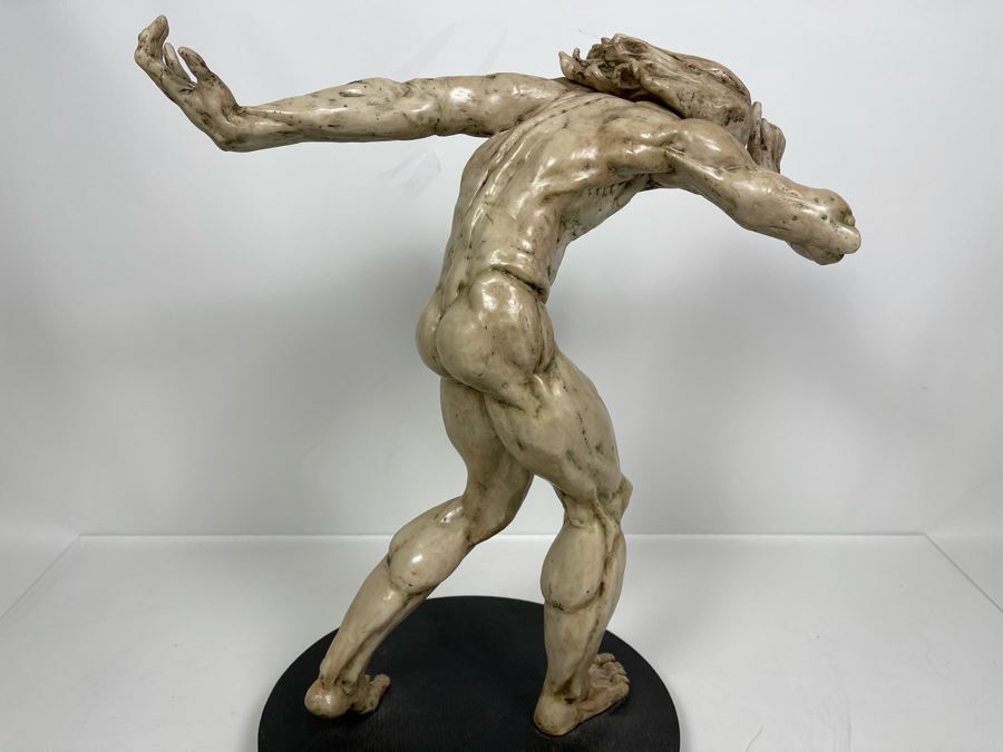 Max Turner Unsigned One Of A Kind Resin Sculpture Of Adam's Expulsion From The Garden Of Eden 19'H X 16'W X 11'D [Photo 23]