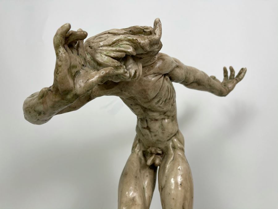 Max Turner Unsigned One Of A Kind Resin Sculpture Of Adam's Expulsion From The Garden Of Eden 19'H X 16'W X 11'D [Photo 16]
