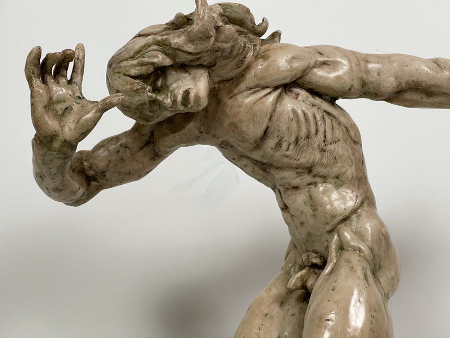 Max Turner Unsigned One Of A Kind Resin Sculpture Of Adam's Expulsion From The Garden Of Eden 19'H X 16'W X 11'D [Photo 11]