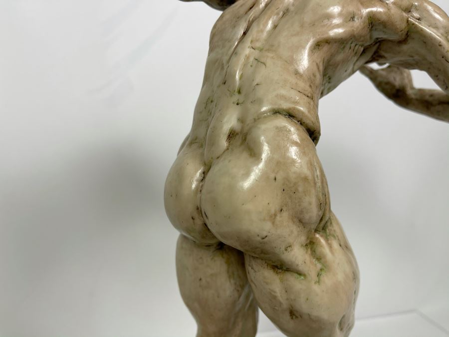Max Turner Unsigned One Of A Kind Resin Sculpture Of Adam's Expulsion From The Garden Of Eden 19'H X 16'W X 11'D [Photo 26]