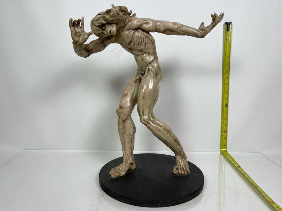 Max Turner Unsigned One Of A Kind Resin Sculpture Of Adam's Expulsion From The Garden Of Eden 19'H X 16'W X 11'D [Photo 1]